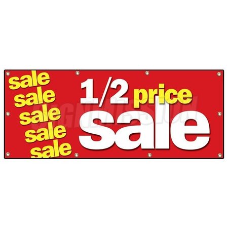 SIGNMISSION HALF PRICE SALE BANNER SIGN 1/2 huge retail clearance discount off B-96 Half Price Sale
